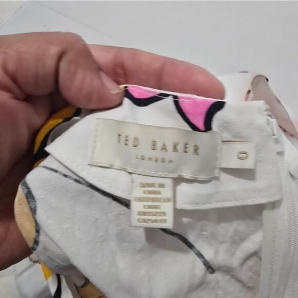 Ted Baker White Floral Wrapping Mini Dress Size 0 - Picture 4 of 13